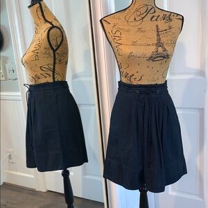 ANDEAWY Skirt Blue Denim Soft Pleated Full Gathered Drawstring Cotton XS